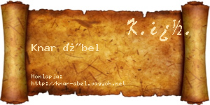Knar Ábel névjegykártya
